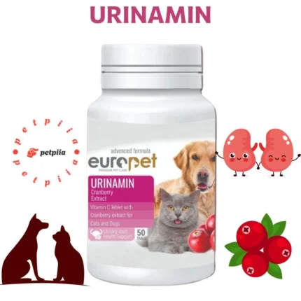 تصویر قرص یورینامین سگ وگربه یوروپت (محافظت از مجاری ادرار) Europet Urinamin بسته 50 عددی