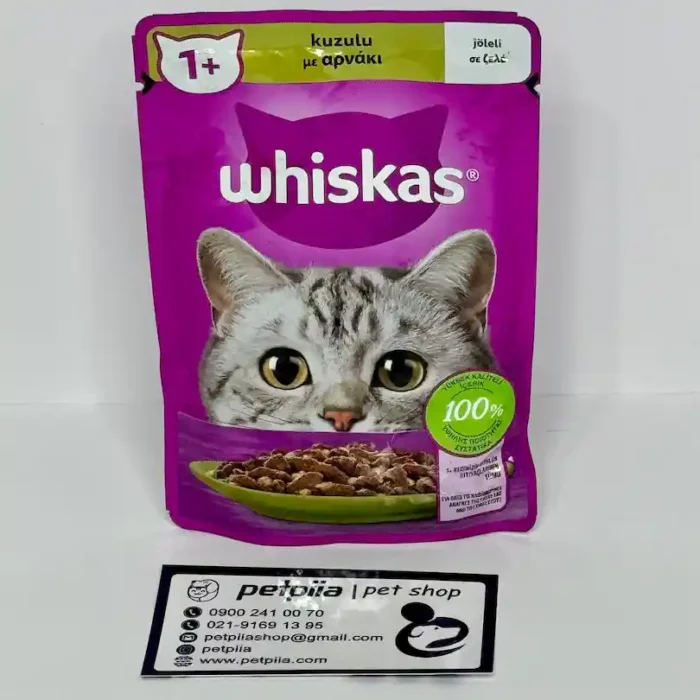 خرید پوچ گربه ویسکاس با طعم گوشت بره_Whiskas Lamb (Jelly)