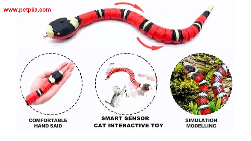 اسباب بازی مار شیری شارژی گربه زد افZF Milk Snake Electric Cat Toy طول 40 سانتی متر 1 اسباب بازی مار شیری شارژی گربه زد افZF Milk Snake Electric Cat Toy