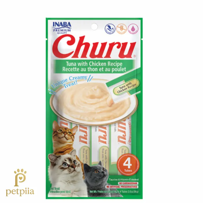 بستنی گربه اینابا چورو مرغ و ماهی تن – پک ۴ عددی