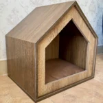 تشک و جای خواب چوبی سگ و گربه مدل کایوت رنگ قهوه ای