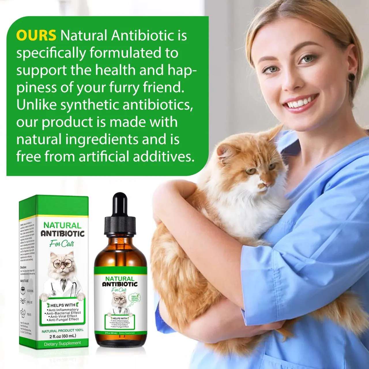قطره آنتی‌بیوتیک طبیعی گربه اویمال (Oimmal) با ترکیبات کاملاً طبیعی و بدون مواد افزودنی مصنوعی، برای حفظ سلامت و شادابی گربه‌ها طراحی شده است. این محصول جایگزینی ایمن برای آنتی‌بیوتیک‌های شیمیایی بوده و از مواد گیاهی خالص و طبیعی ساخته شده است.