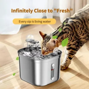 استیل آب تازه گربه و سگ آبخوری اتوماتیک استیل 2.2 لیتری مخصوص گربه و سگ