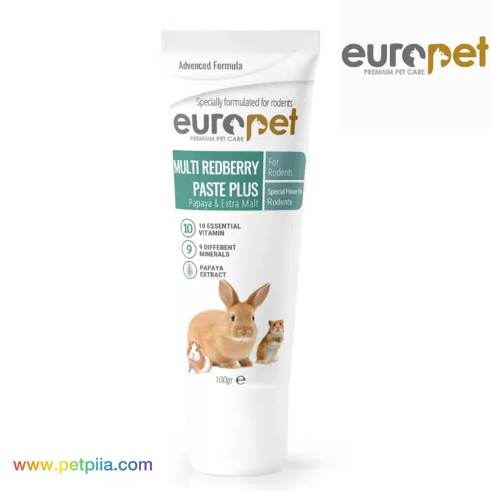 مکمل ویتامینه جوندگان یوروپت Europet وزن 100 گرم | مناسب خرگوش، همستر و خوکچه‌هندی