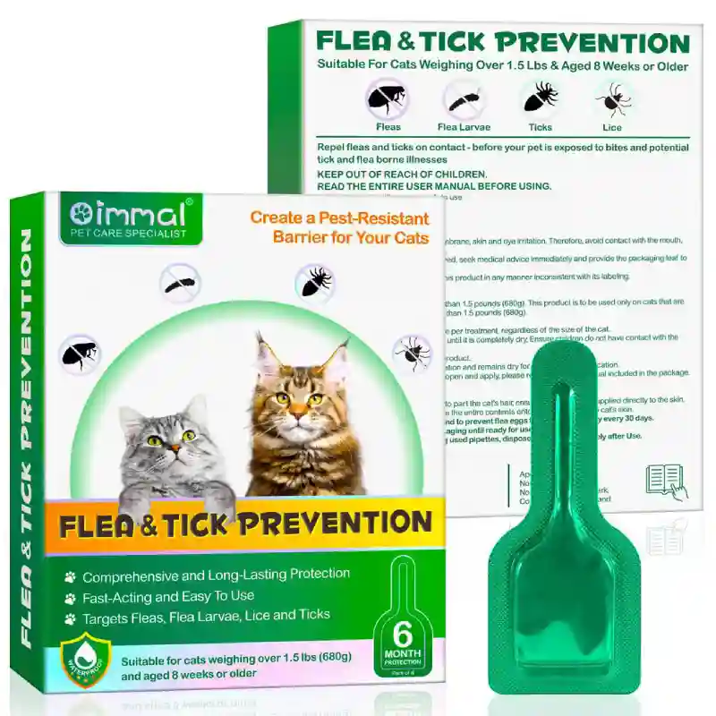 قطره ضد کک و کنه گربه اویمال (Oimal Cat Flea & Tick Spot-On) | بسته ۶ عددی