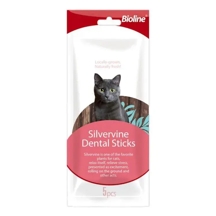 تشویقی دنتال گربه بایولاین Silvervine Dental Sticks بسته ۵ عددی