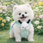 ست قلاده کتفی و بند سگ و گربه مدل عروسکی سایز M - Image 2