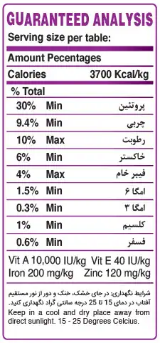 غذای خشک سگ اونو مدل بالغ نژاد بزرگ وزن 1/8 کیلوگرم 2 انالیز ترکیبات غذا خشک اونو. بالغ نژاد بزرگ غذای خشک سگ اونو مدل بالغ نژاد بزرگ وزن 1/8 کیلوگرم