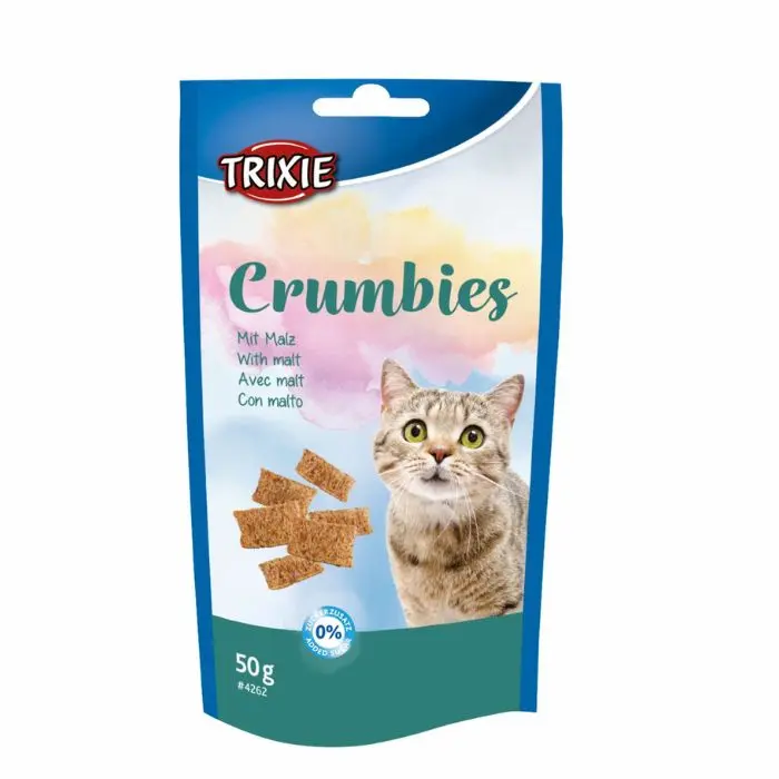 تشویقی مالت گربه تریکسی Crumbies وزن ۵۰ گرم حاوی تورین و ویتامین